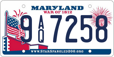MD license plate 9AQ7258