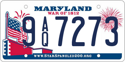 MD license plate 9AQ7273