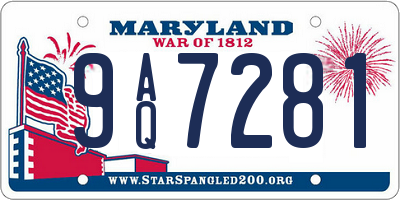 MD license plate 9AQ7281