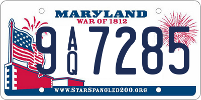 MD license plate 9AQ7285