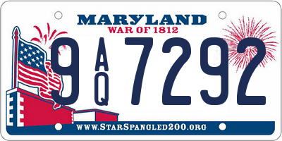 MD license plate 9AQ7292