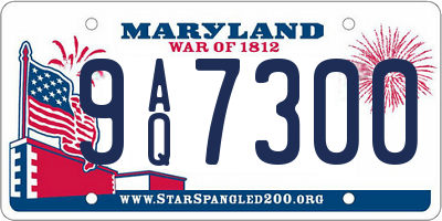 MD license plate 9AQ7300