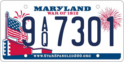 MD license plate 9AQ7301