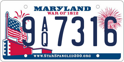 MD license plate 9AQ7316