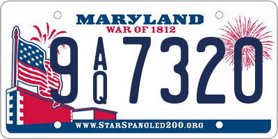 MD license plate 9AQ7320