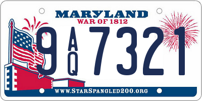 MD license plate 9AQ7321