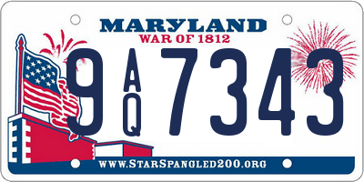 MD license plate 9AQ7343