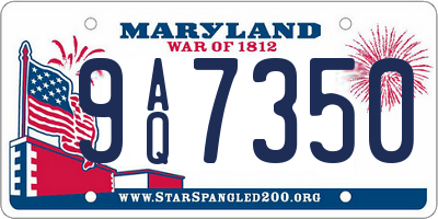 MD license plate 9AQ7350