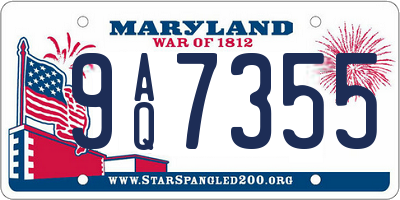 MD license plate 9AQ7355