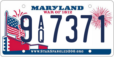MD license plate 9AQ7371