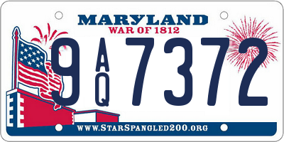 MD license plate 9AQ7372