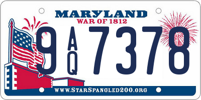 MD license plate 9AQ7378