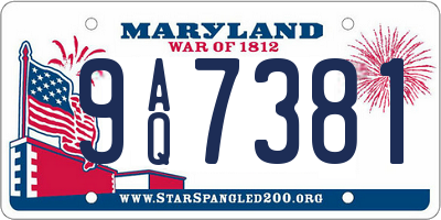 MD license plate 9AQ7381