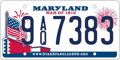 MD license plate 9AQ7383