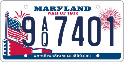 MD license plate 9AQ7401