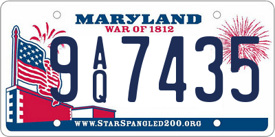 MD license plate 9AQ7435