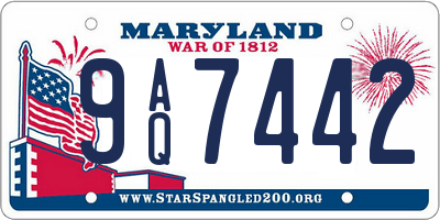 MD license plate 9AQ7442