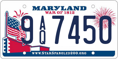MD license plate 9AQ7450