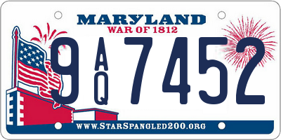 MD license plate 9AQ7452