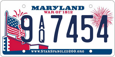 MD license plate 9AQ7454