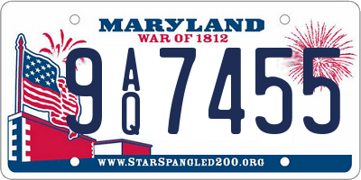 MD license plate 9AQ7455
