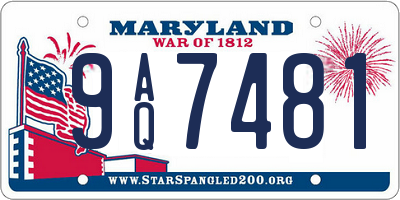 MD license plate 9AQ7481
