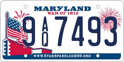 MD license plate 9AQ7493