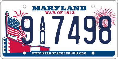 MD license plate 9AQ7498