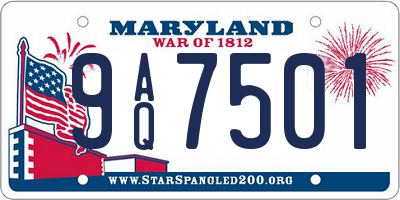 MD license plate 9AQ7501