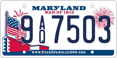 MD license plate 9AQ7503