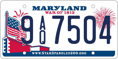 MD license plate 9AQ7504