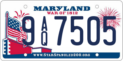 MD license plate 9AQ7505