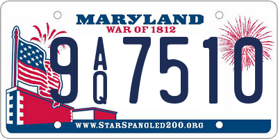 MD license plate 9AQ7510