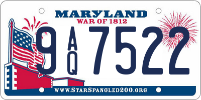 MD license plate 9AQ7522