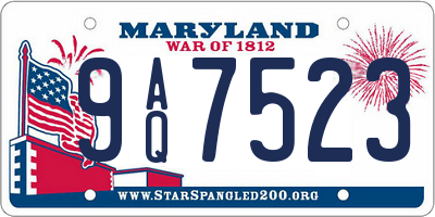 MD license plate 9AQ7523