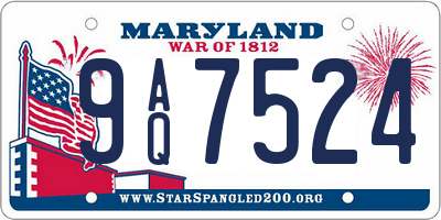 MD license plate 9AQ7524