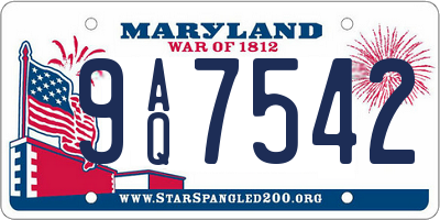 MD license plate 9AQ7542