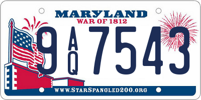 MD license plate 9AQ7543