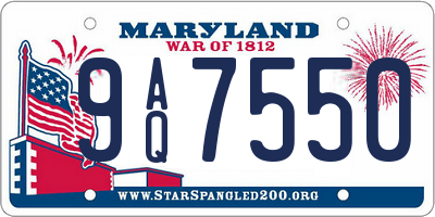 MD license plate 9AQ7550