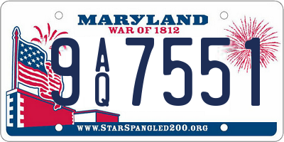 MD license plate 9AQ7551