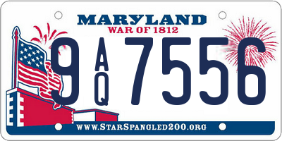 MD license plate 9AQ7556