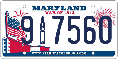 MD license plate 9AQ7560