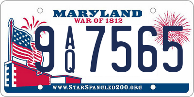 MD license plate 9AQ7565