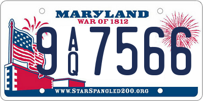 MD license plate 9AQ7566