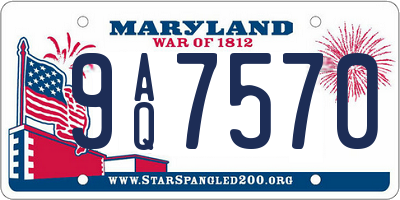 MD license plate 9AQ7570