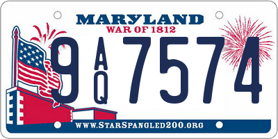 MD license plate 9AQ7574