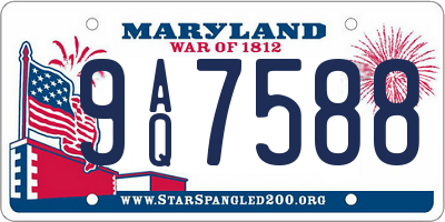 MD license plate 9AQ7588