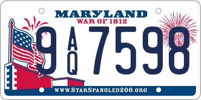 MD license plate 9AQ7598