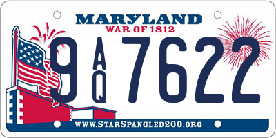 MD license plate 9AQ7622