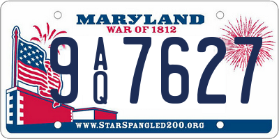 MD license plate 9AQ7627